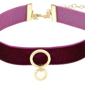 Rebecca Minkoff velvet Burgundy choker necklace